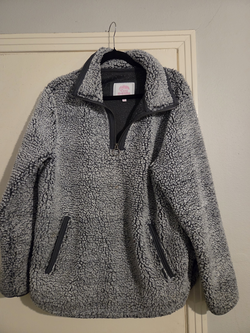 Women's Black Sweater - Plush Sherpa Lining